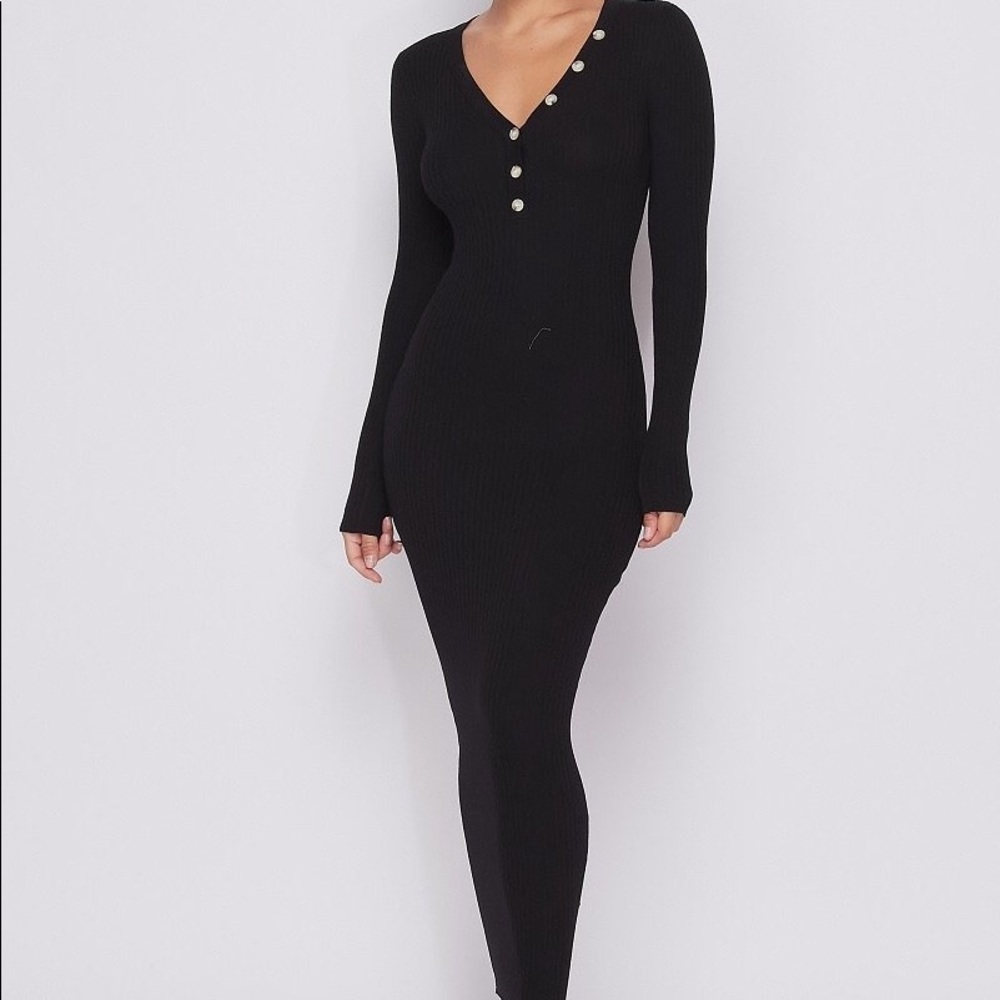 It Girl Ribbed Long Sleeve Dress